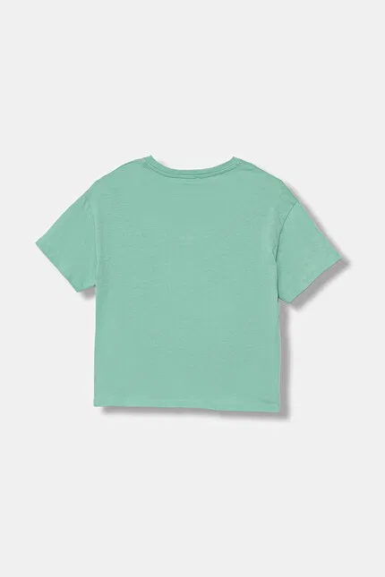 Футболка с коротким рукавом с принтом и пайетками United Colors of Benetton, бирюзовый — фото 2