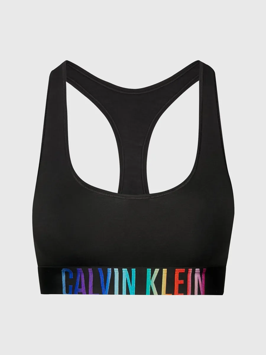 

Бюстгальтер без косточек Calvin Klein Underwear "UNLINED BRALETTE" с разноцветным логотипом, черный