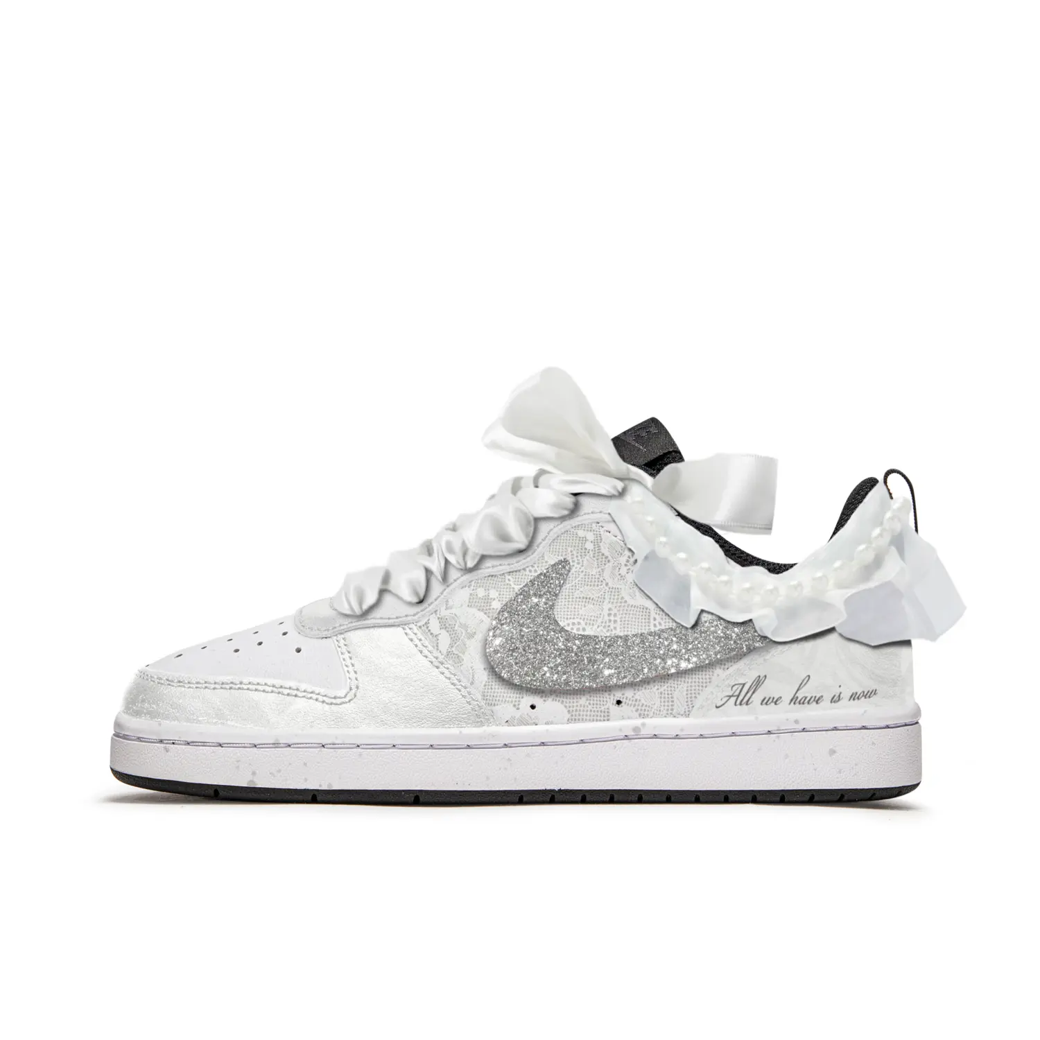 

Обувь для скейтбординга Court Borough для детей, начальная школа Nike, цвет Silver White