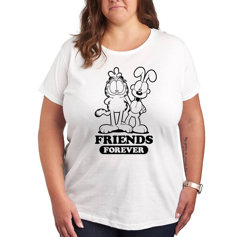 

Футболка с рисунком Plus Garfield Friends Forever Licensed Character, белый