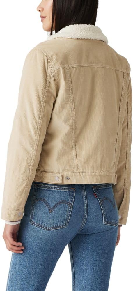 Женские куртки Levi's Original Sherpa Trucker (стандартные и плюс), (New) White Pepper (Corduroy - Non Stretch) — фото 2