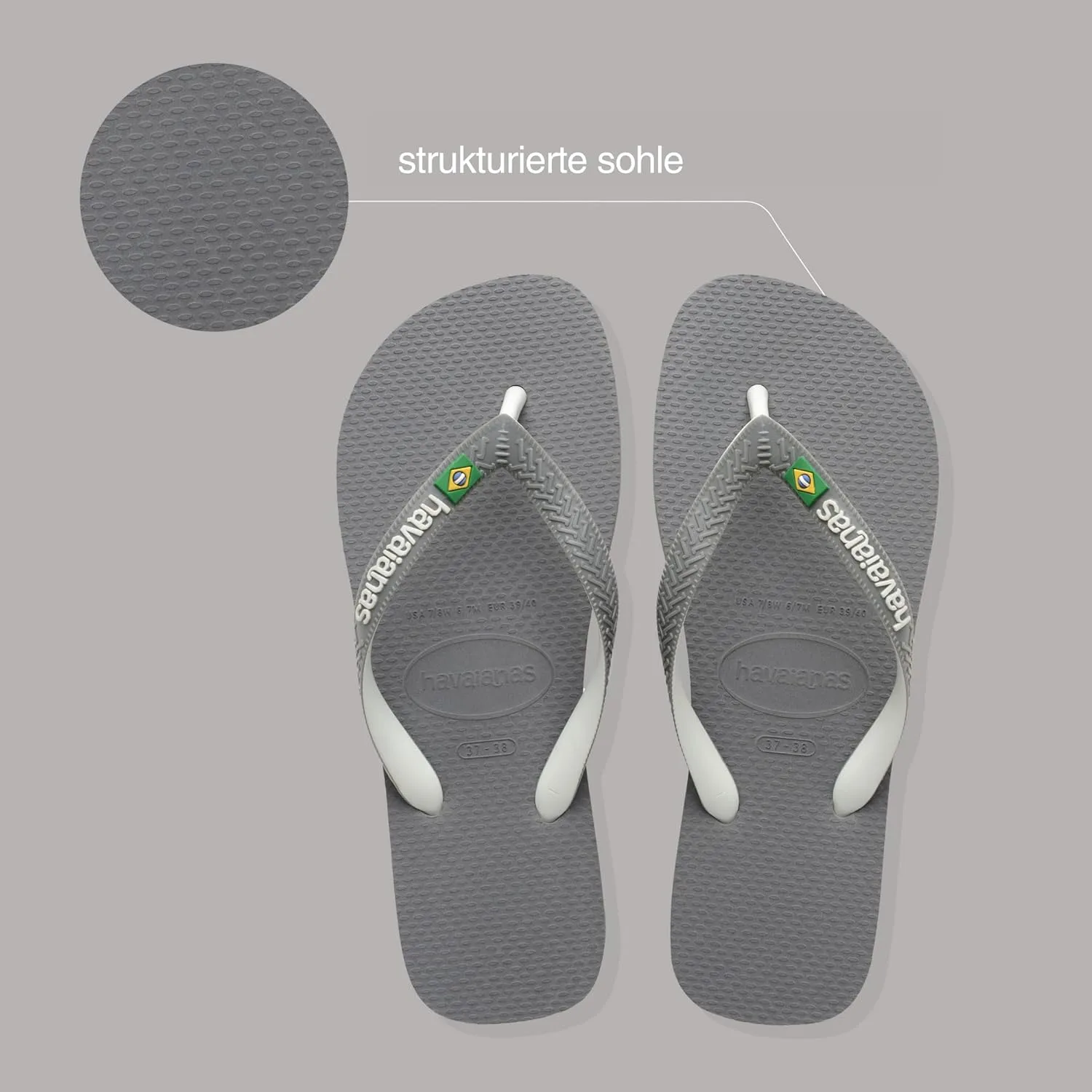 Логотип Havaianas Brasil, культовые, декоративные сандалии ручной работы с ремешками, украшенные бразильским флагом, и низким основанием в красной зоне, унисекс, для взрослых — фото 3