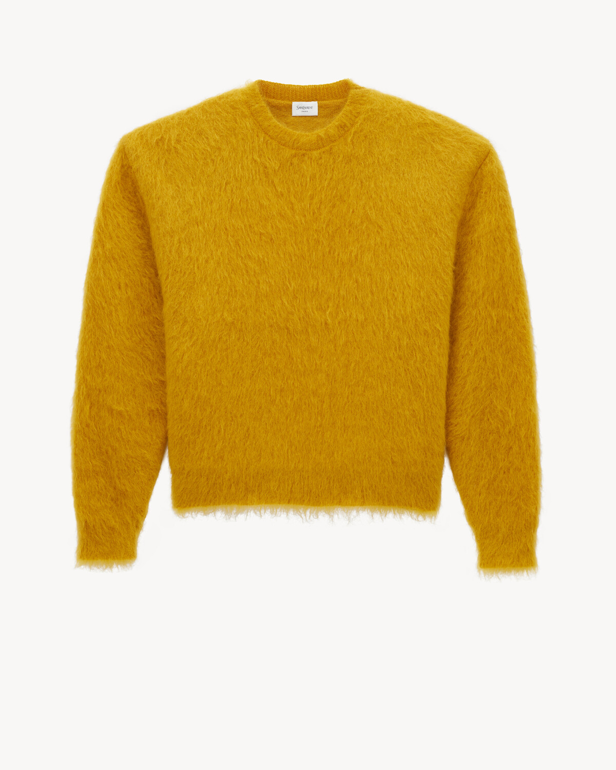 

Свитер из ворсистой трикотажной ткани Saint Laurent, желтый