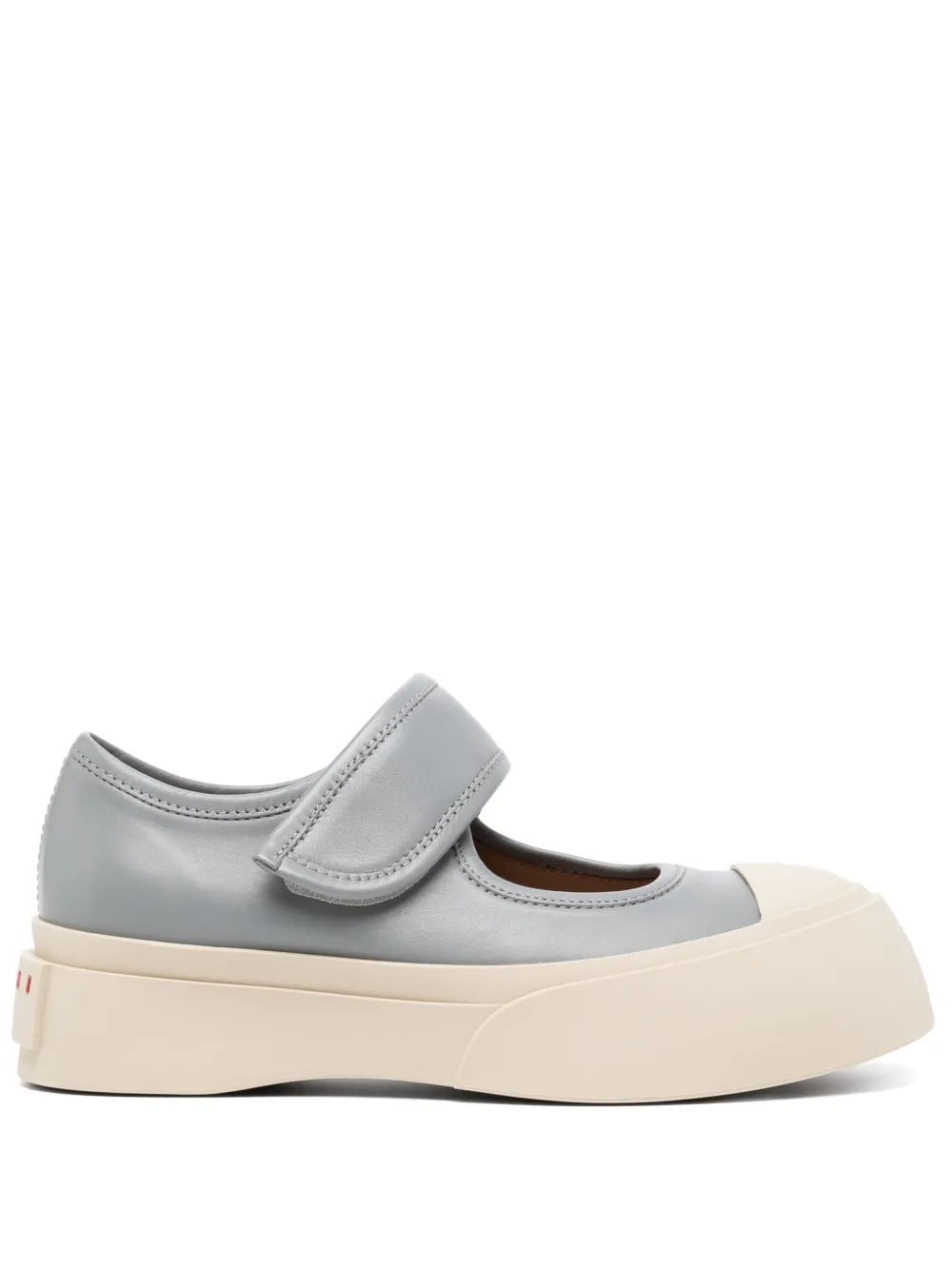 Кожаные кроссовки Marni, серый