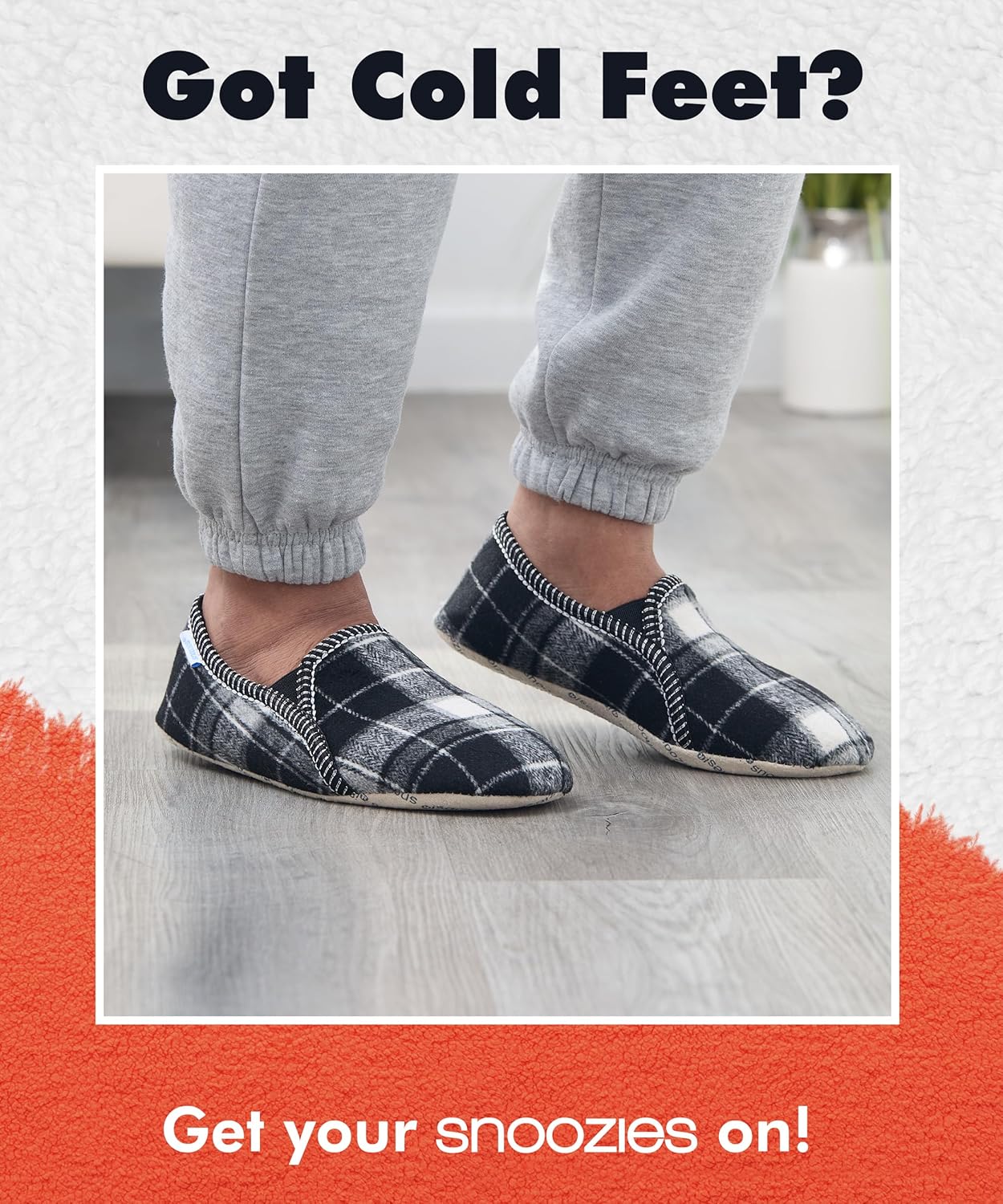 Домашние тапочки Snoozies Alpine Plaid для мужчин, с мягкой подошвой против скольжения и теплой подкладкой из шерпа, черный — фото 2