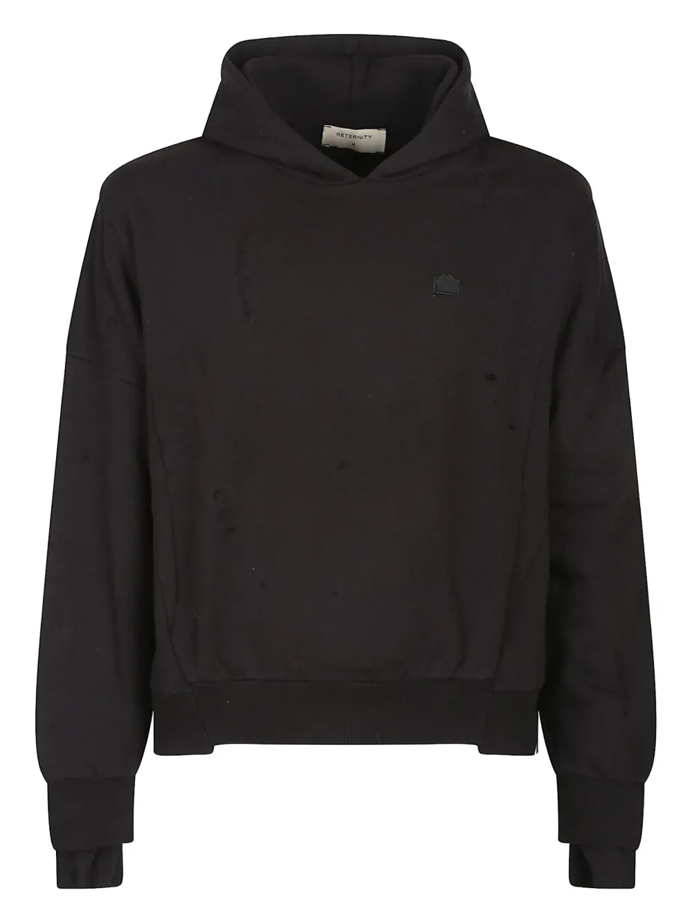 

Худи из хлопка с эффектом состаренности RETERNITY, черный