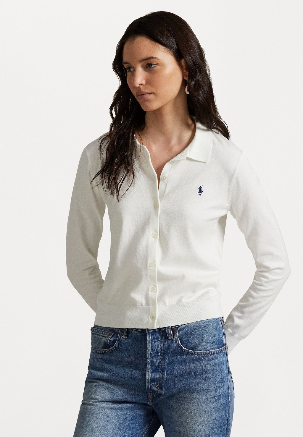 

Кардиган POLO COLLAR BUTTONED CARDIGAN Polo Ralph Lauren, кремовый