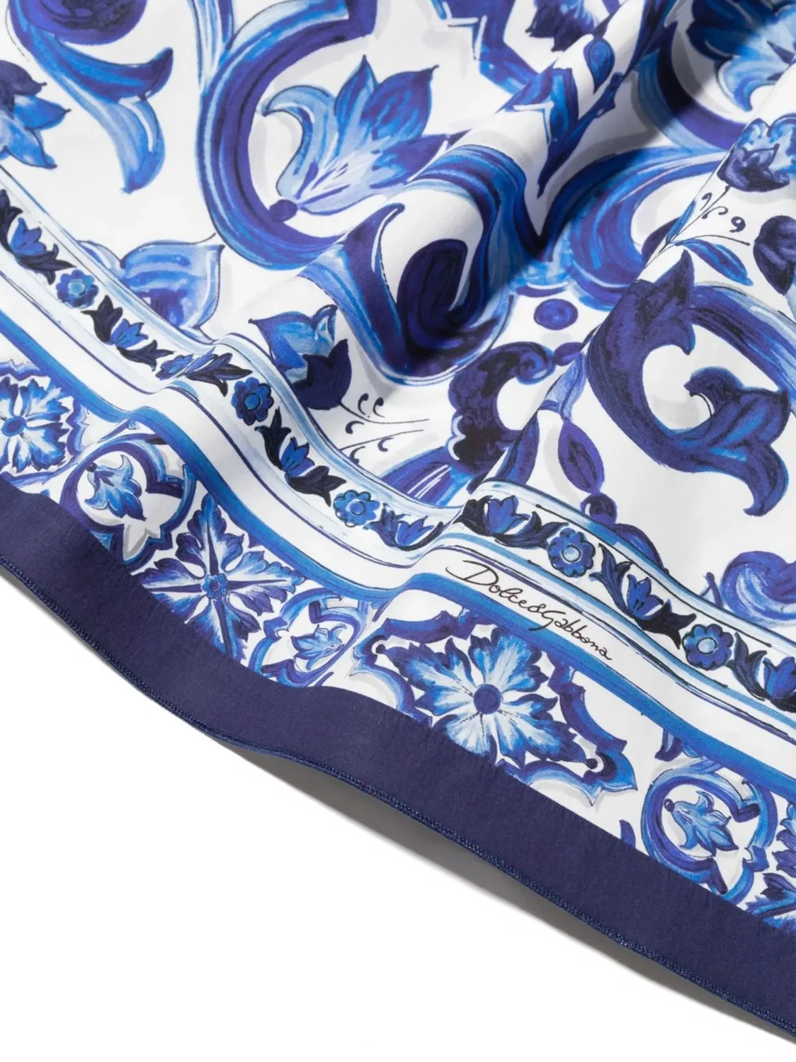 Поплиновое платье с принтом Majolica Dolce & Gabbana Kids — фото 3