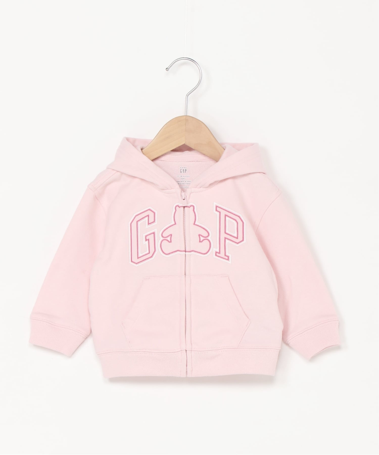 (K) Винтажная мягкая махровая толстовка на молнии с логотипом GAP (детская), SPRING_PINK — фото 4