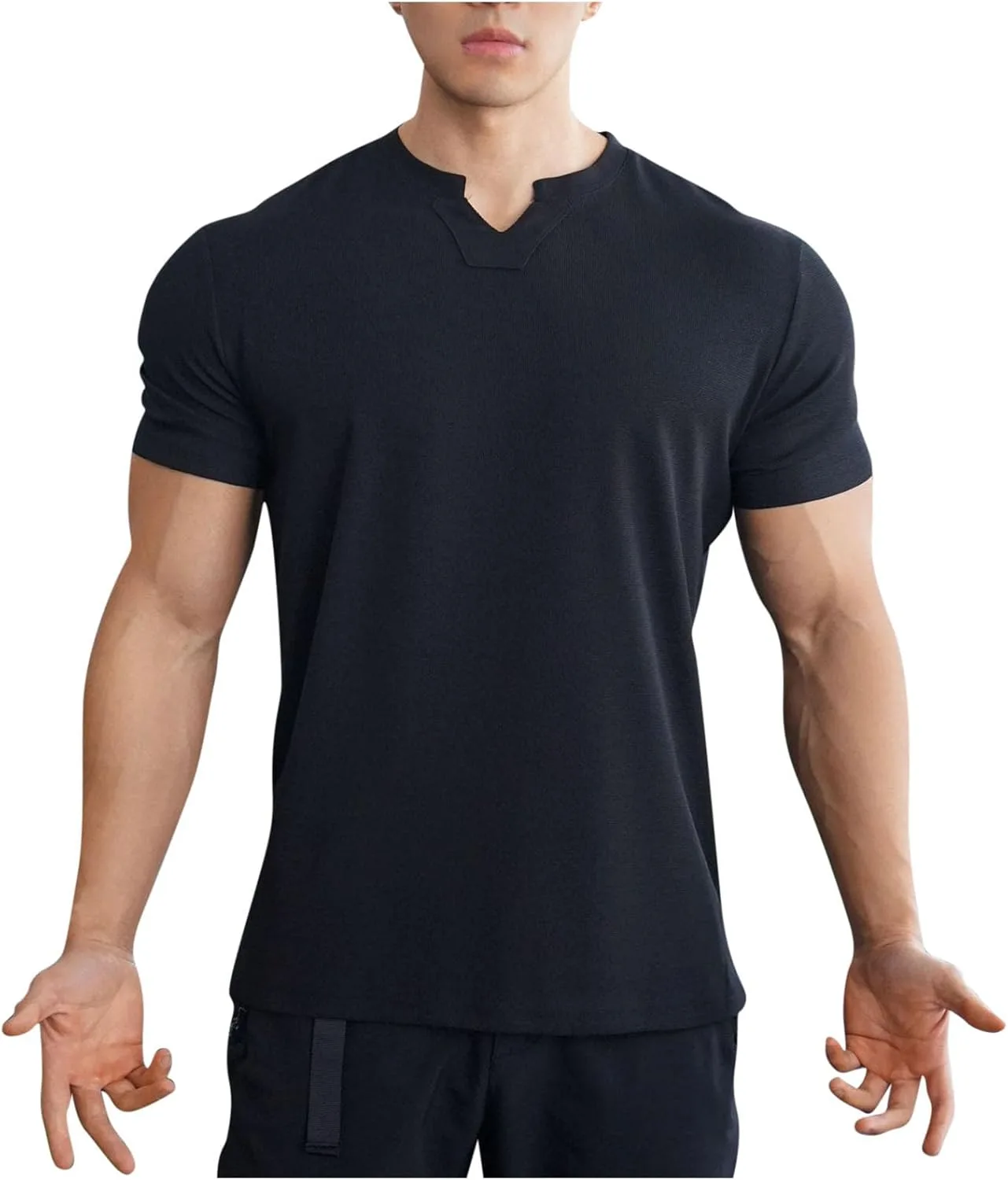 

Мужская футболка с коротким рукавом Big and Tall, однотонная, с круглым вырезом