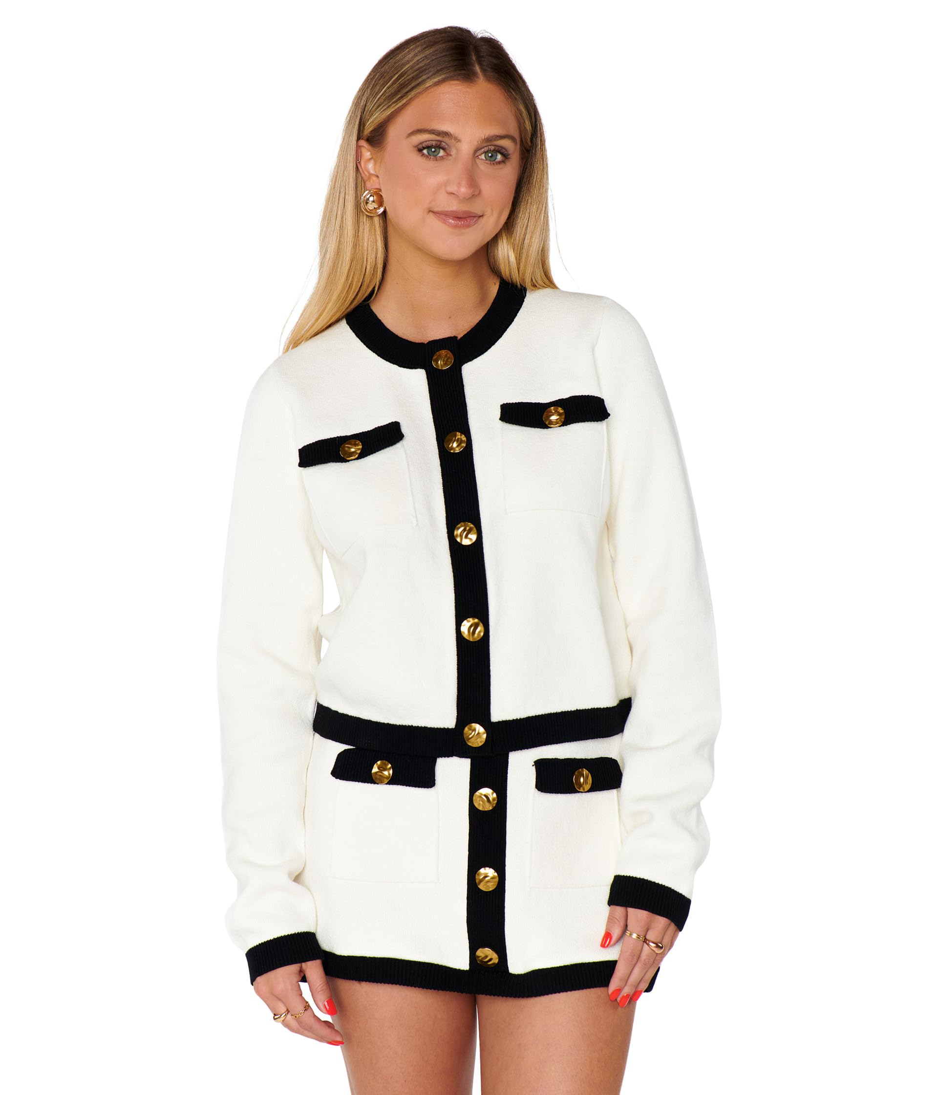 

Свитер Show Me Your Mumu Kit Cardigan, Cream And Black Knit