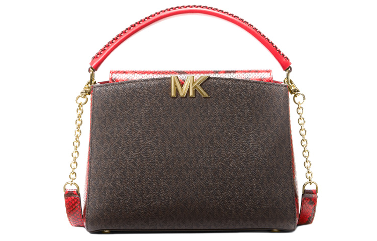 

MICHAEL KORS Карли кожаная сумка Келли наплечная сумка женская темно-коричневая красная разноцветная