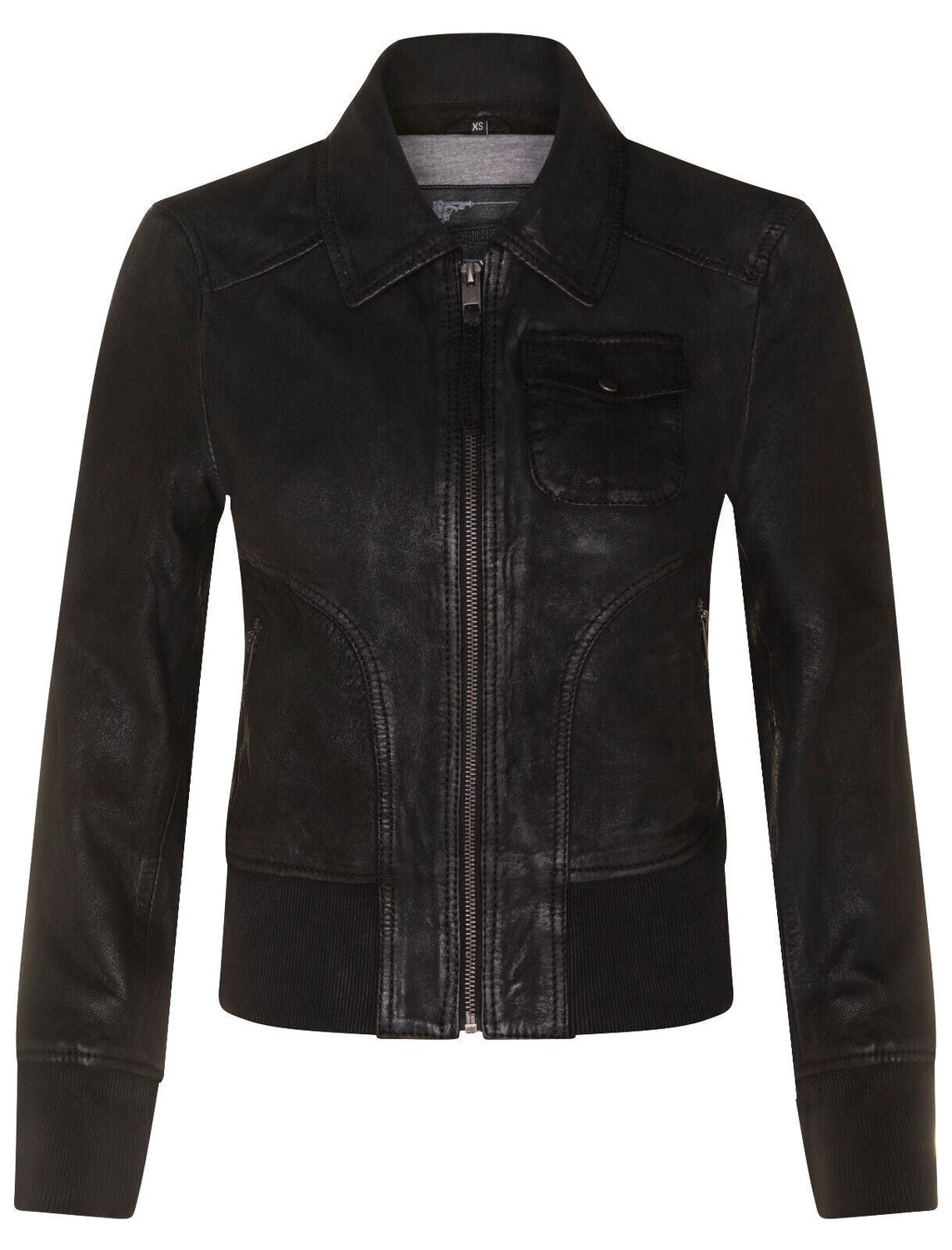 

Кожаная университетская куртка ma 1 ann arbor Infinity Leather, черный