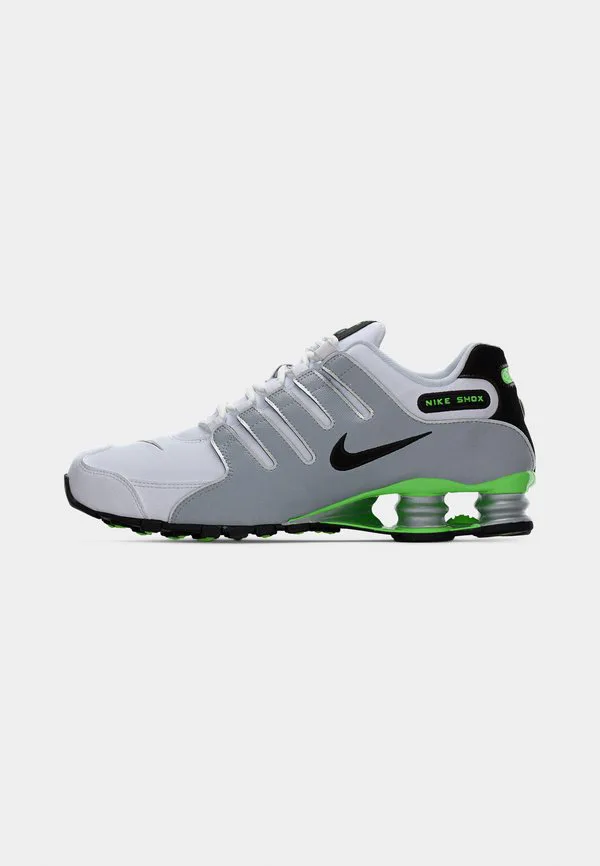 Кроссовки shox nz Nike Sportswear, White/Black/Metallic Silver-Coloured/Green Pulse — фото 2