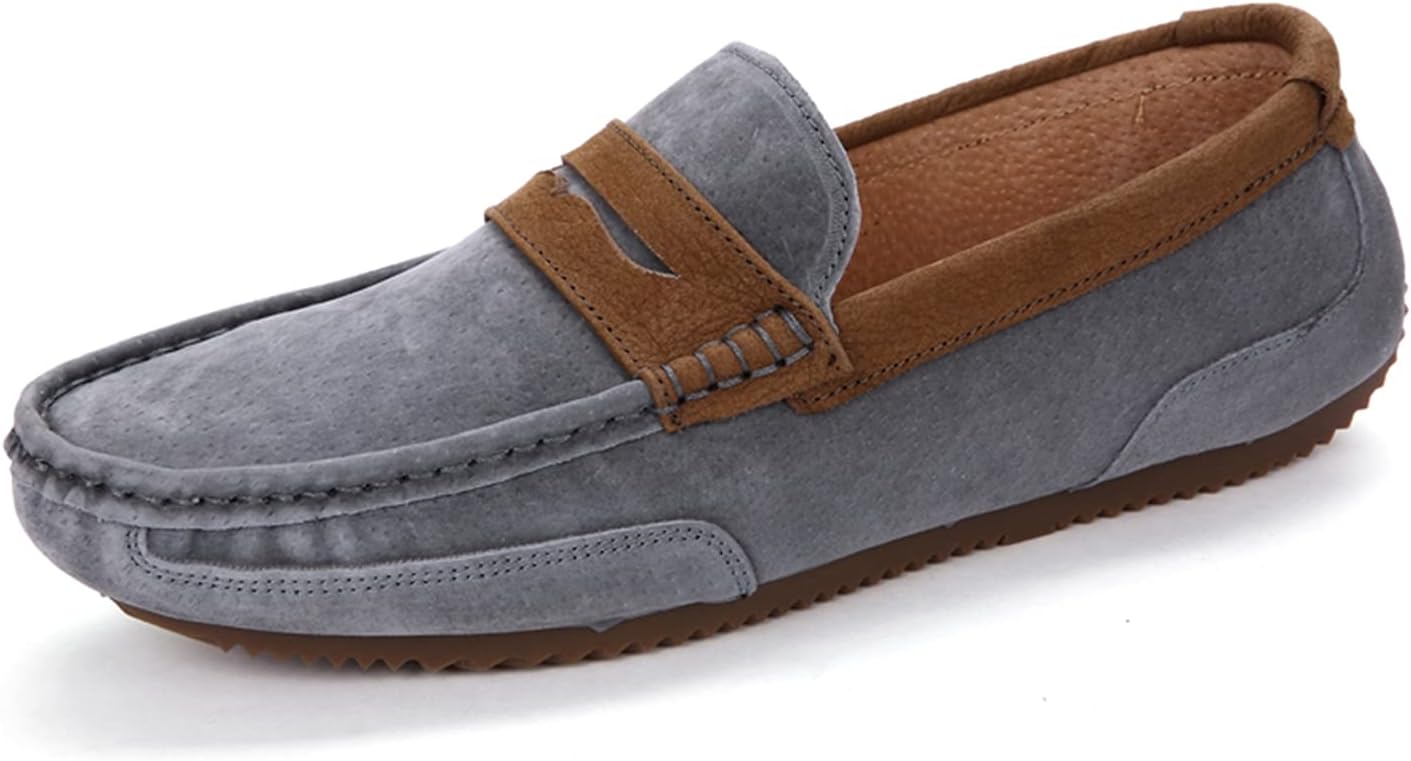 

Мужские слипоны LITNERMIA с замшевой отделкой, пряжкой-бабочкой, лоферы, обувь типа «кораблик», повседневные мокасины, серый