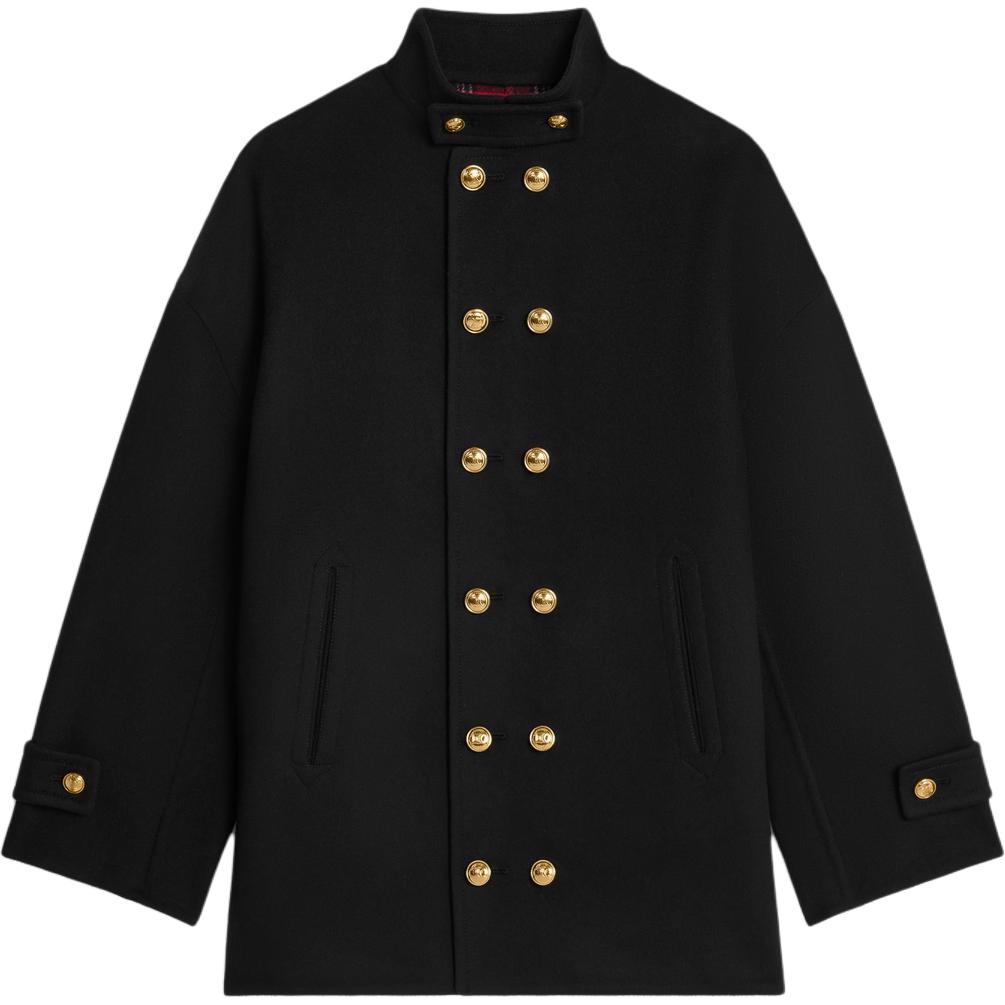 

CELINE Двубортное пальто яйцо, Black