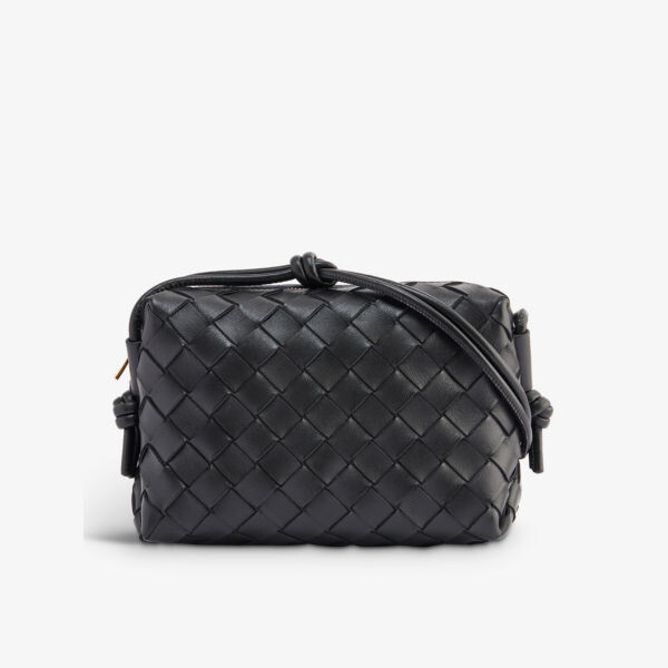 

Кожаная сумка через плечо Loop Mini Intrecciato Bottega Veneta, черный