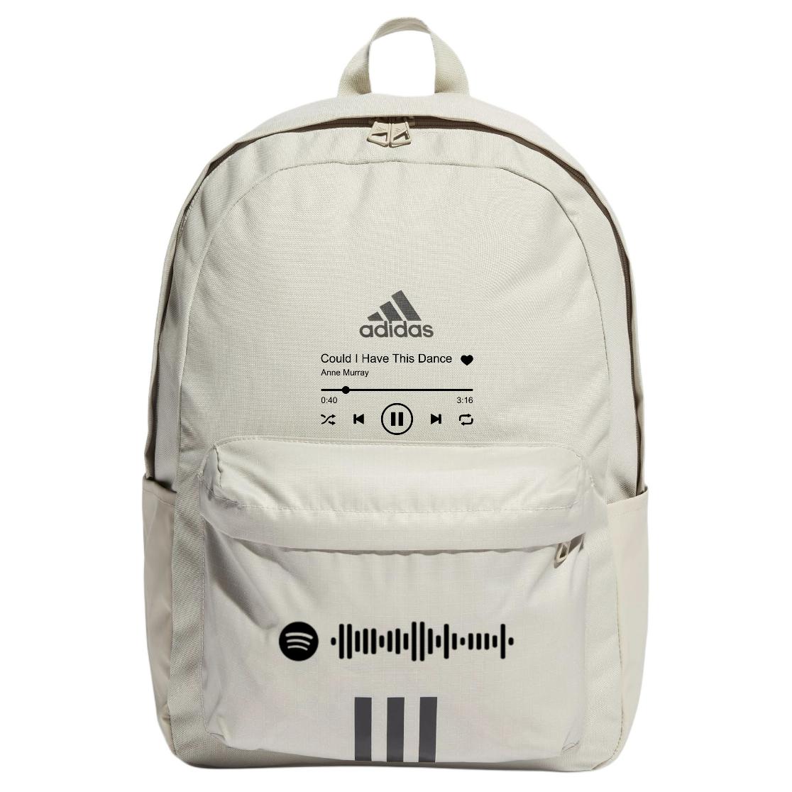 

Adidas Тканевый рюкзак унисекс светло-серый и черный, Music Playback Theme Print