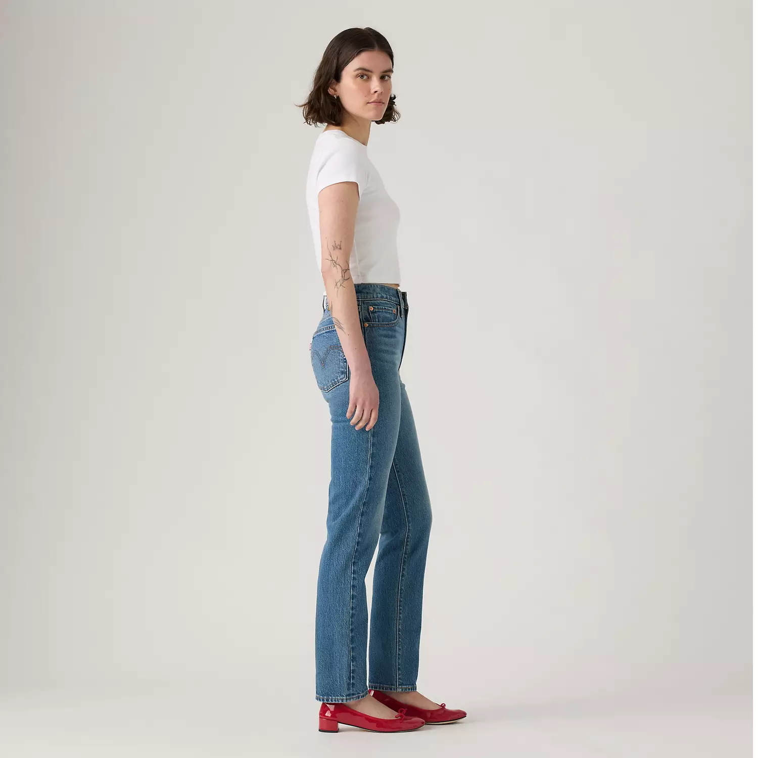 Женские джинсы Wedgie Slim Fit Levi's, цвет City Slim - Medium Wash — фото 4