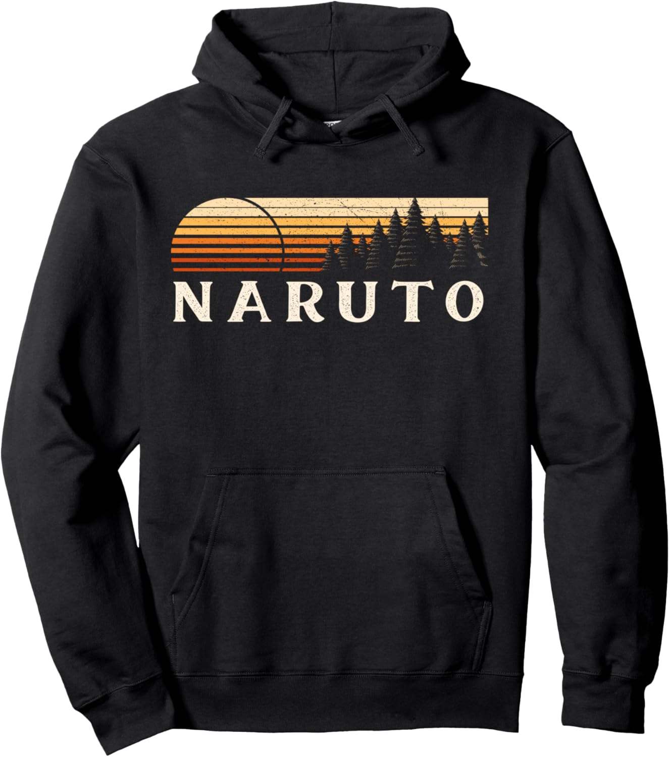 

Наруто - Худи Naruto Evergreen Vintage Sunset Retro Naruto Japan Designs, черный