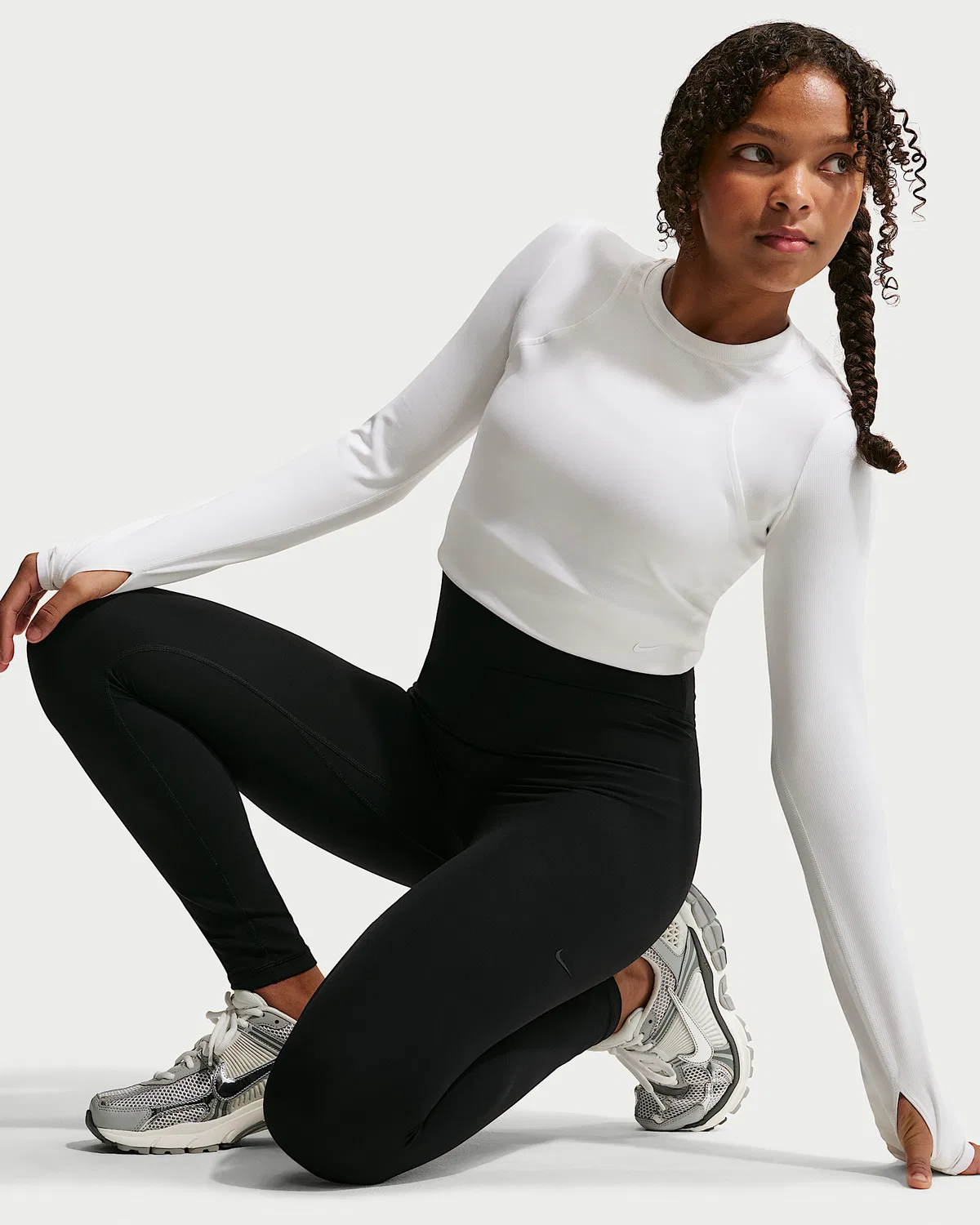 Детские леггинсы Nike MAVN Dri-FIT с высокой посадкой, Black/Black — фото 4
