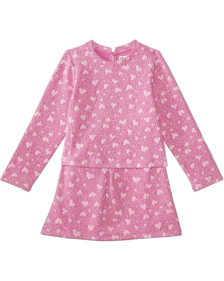 

Платье Hatley Kids Jacquard Hearts Layered Shift Dress, розовый