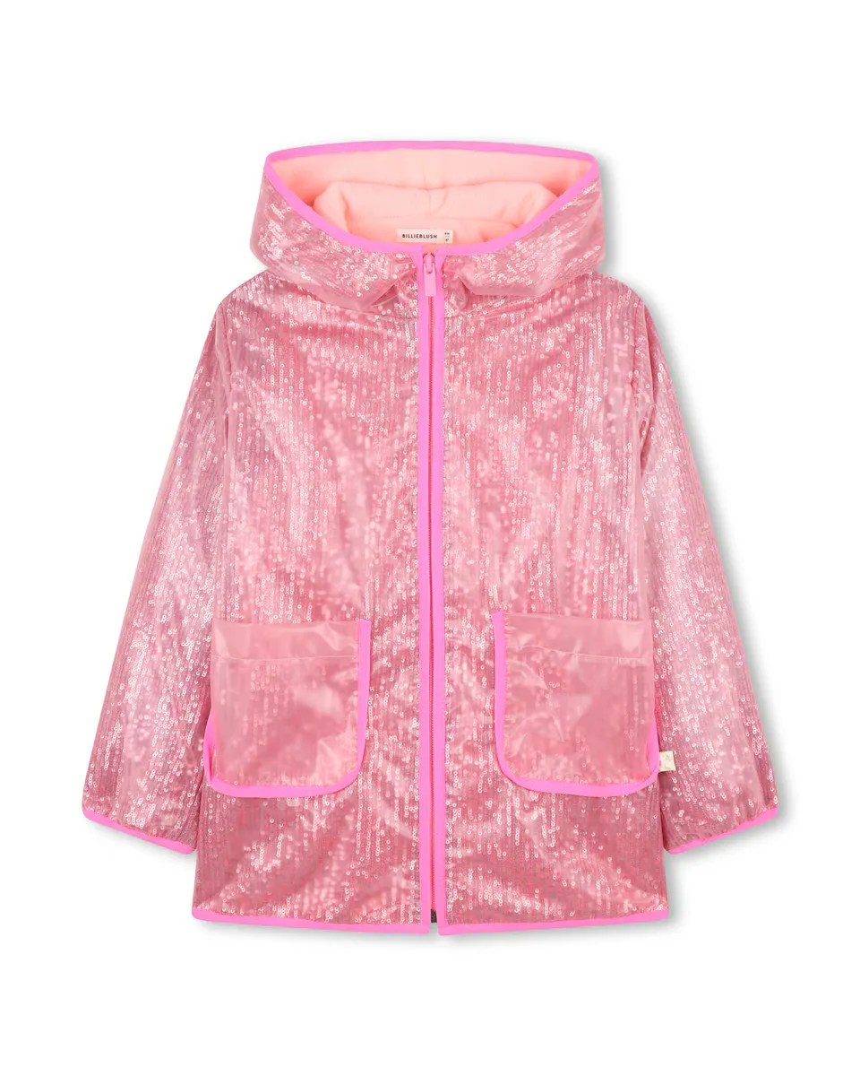 

Детский дождевик для девочки с капюшоном и молнией Billieblush, розовый