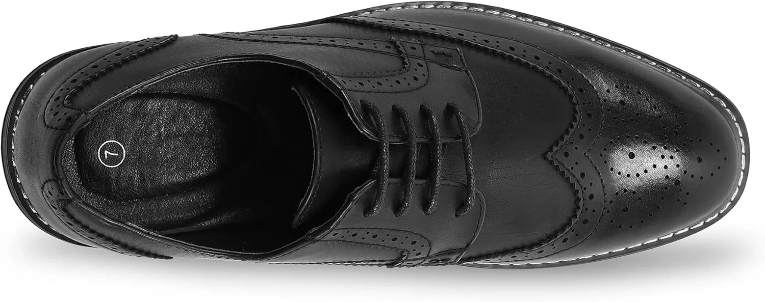 

Мужские классические деловые туфли оксфорды с крыльями и шнуровкой MERIDOS, черный