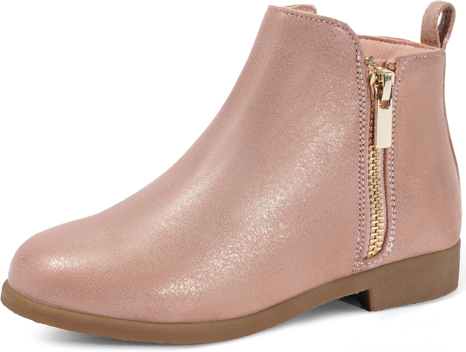 

Детские ботинки Harvest Land для девочек, утепленные ботильоны с боковой молнией, низкий каблук, короткие зимние ботинки, противоскользящие, для малышей и старших детей, Pink