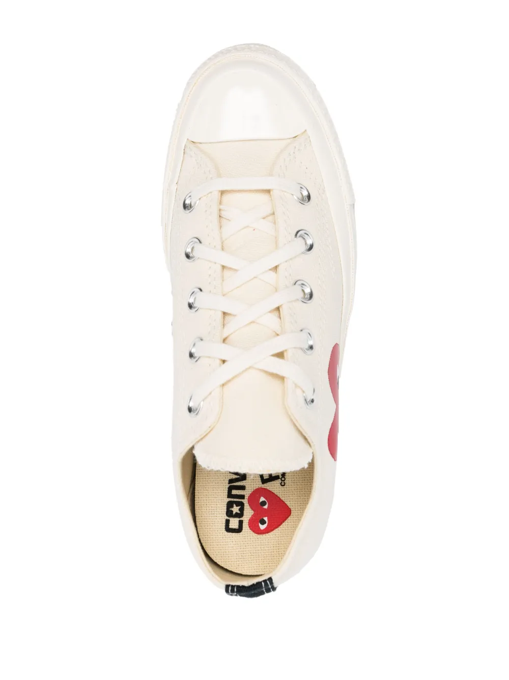 Кеды со шнуровкой и принтом-логотипом Comme Des Garçons Play x Converse, нейтральный — фото 4