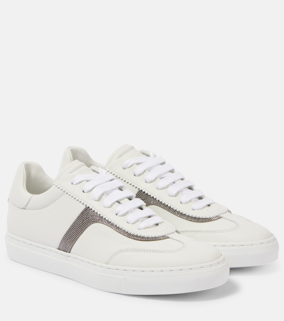 Кроссовки из кожи Monili Brunello Cucinelli, Blanco