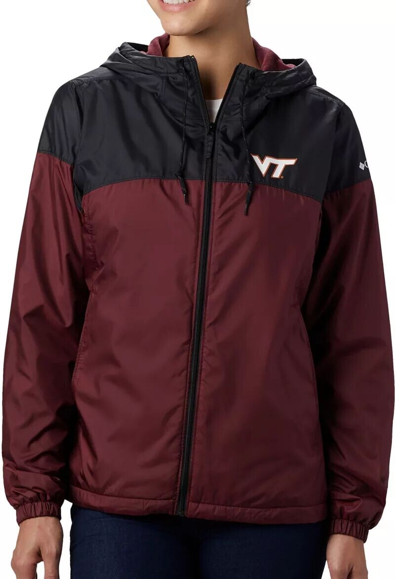 

Женская куртка Columbia Virginia Tech Hokies черного/бордового цвета CLG с подкладкой вперед