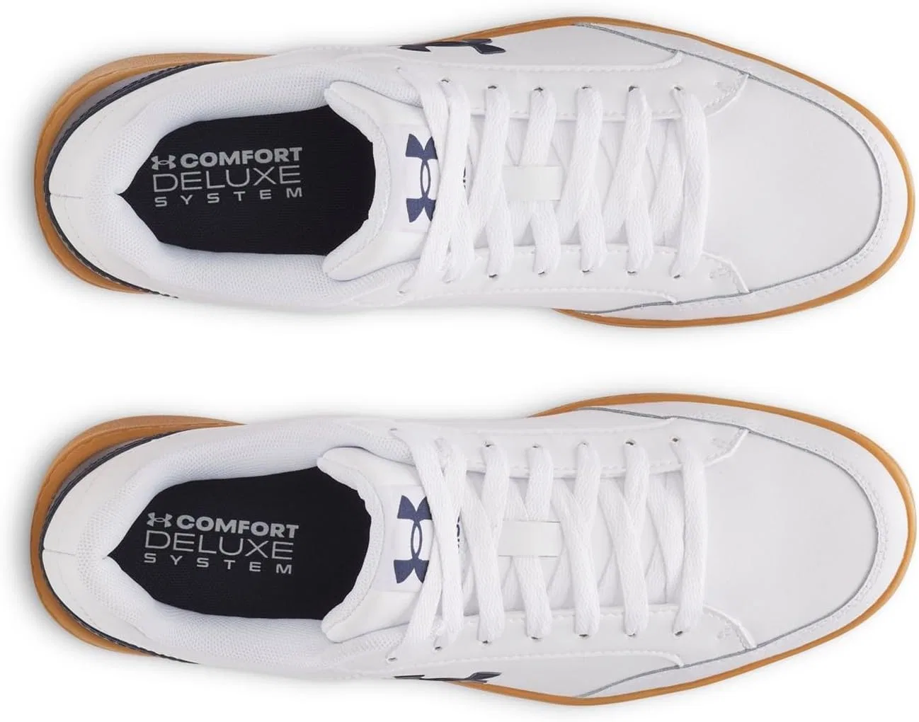 Мужские официальные кроссовки Under Armour UA, White Rubber Washed Navy Blue — фото 4