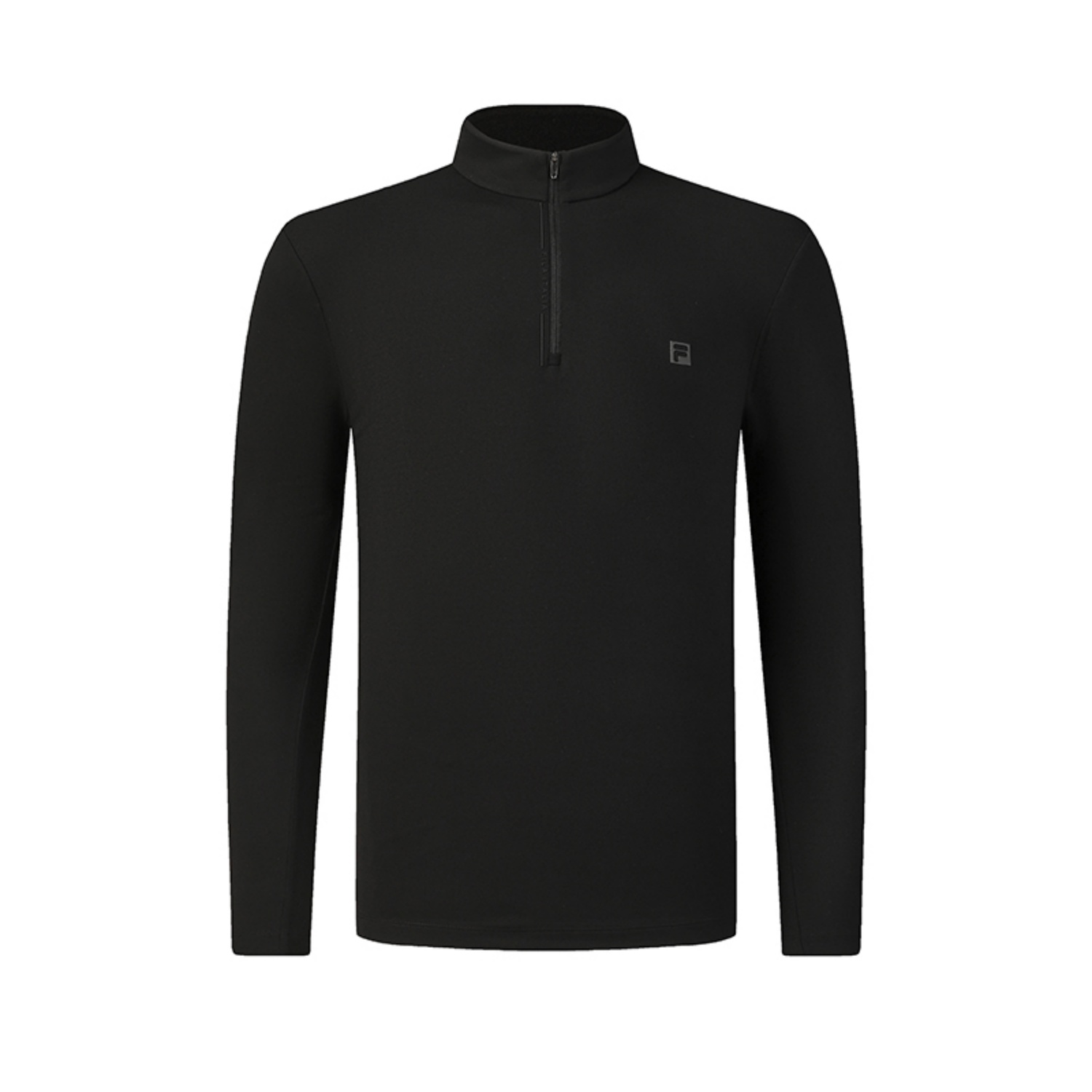 

Fila Мужская футболка для гольфа, черный цвет, воротник-стойка, умеренный прямой крой