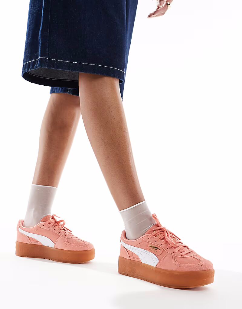 Кроссовки Puma Palermo Eleveta кораллово-розового цвета — фото 4