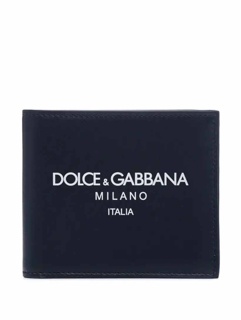

Кожаное портмоне с логотипом Dolce&Gabbana, тёмно-синий
