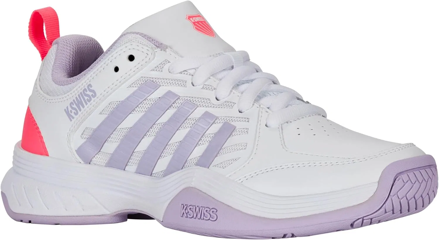 Кроссовки теннисные K-Swiss Court Express 2, White/Orchid Petal/Neon Blaze — фото 2