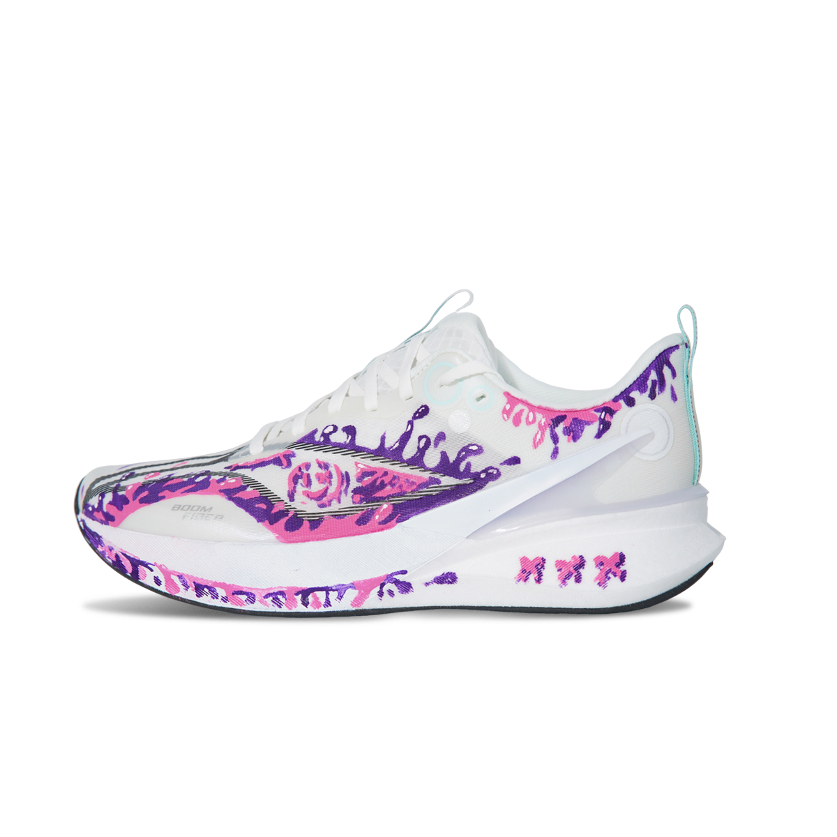 

Li-Ning Li Ning Red Hare 8PRO амортизирующие дышащие нескользящие кроссовки для бега низкие Unisex белый фиолетовый/розово-красный