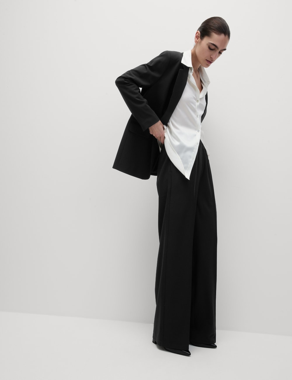 

Широкие брюки Marks & Spencer, черный