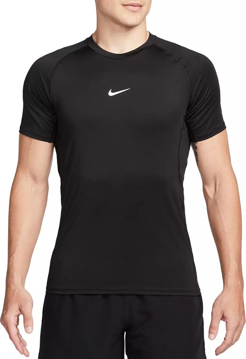 

Мужская футболка узкого кроя с короткими рукавами Nike Pro Dri-FIT, черный