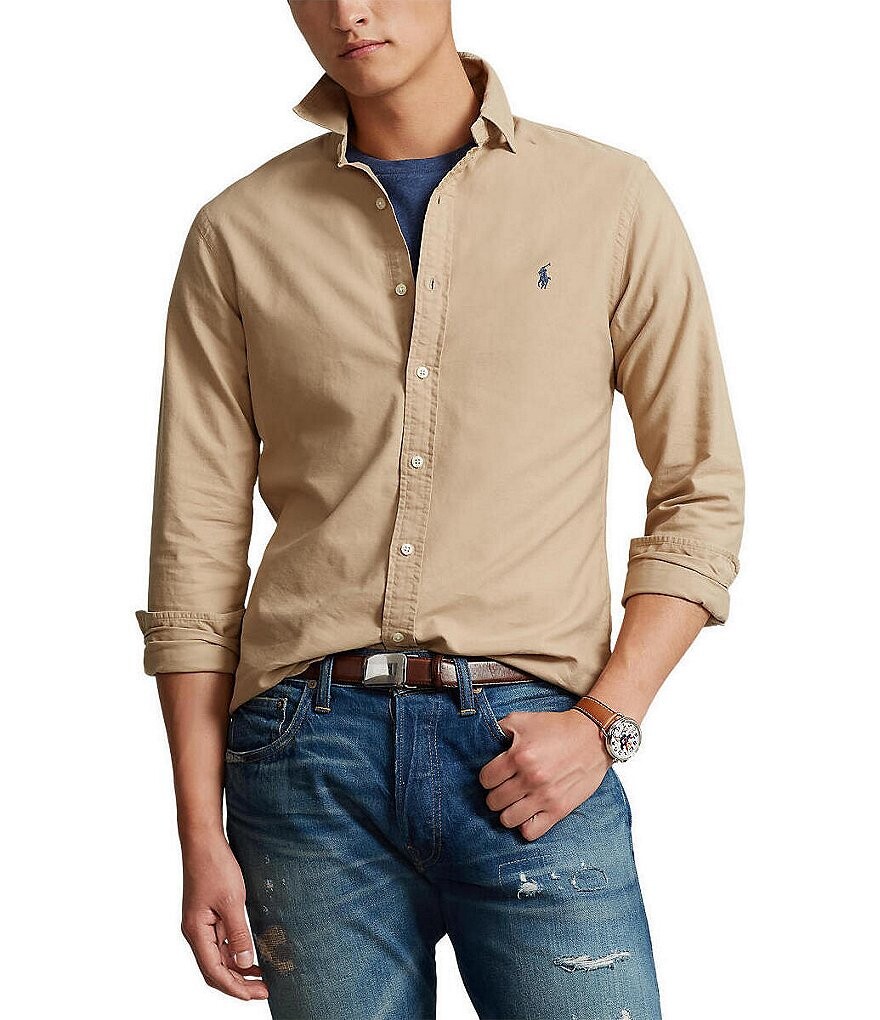 

Оксфордская рубашка классического кроя с длинными рукавами Polo Ralph Lauren, бежевый
