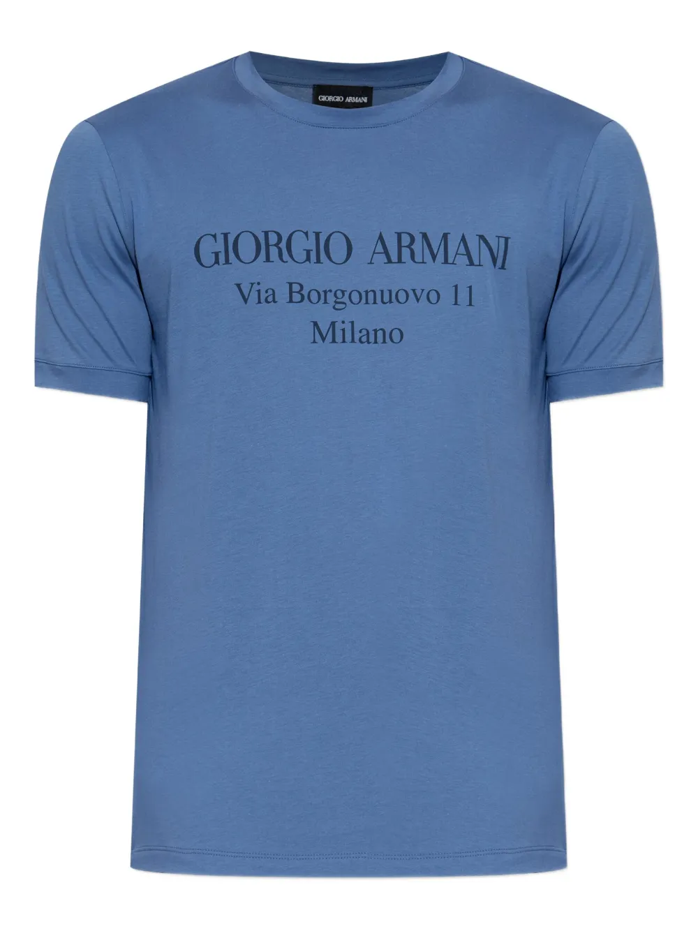 

Хлопковая футболка с логотипом GIORGIO ARMANI, синий