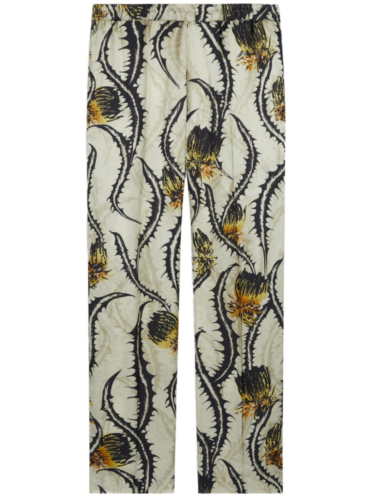 

DRIES VAN NOTEN прямые брюки с цветочным принтом, нейтральный цвет