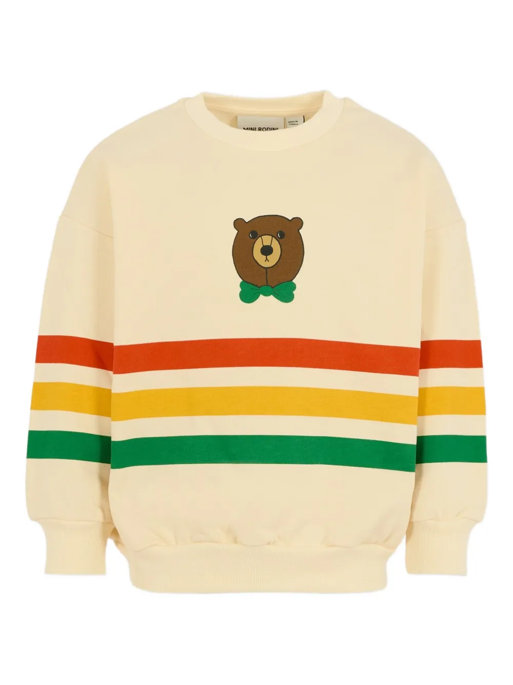 

Толстовка в полоску с аппликацией в виде медведя Mini Rodini, нейтральный