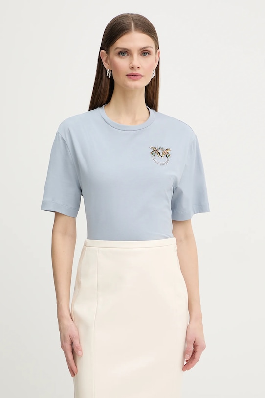 

Хлопковая футболка Pinko, синий