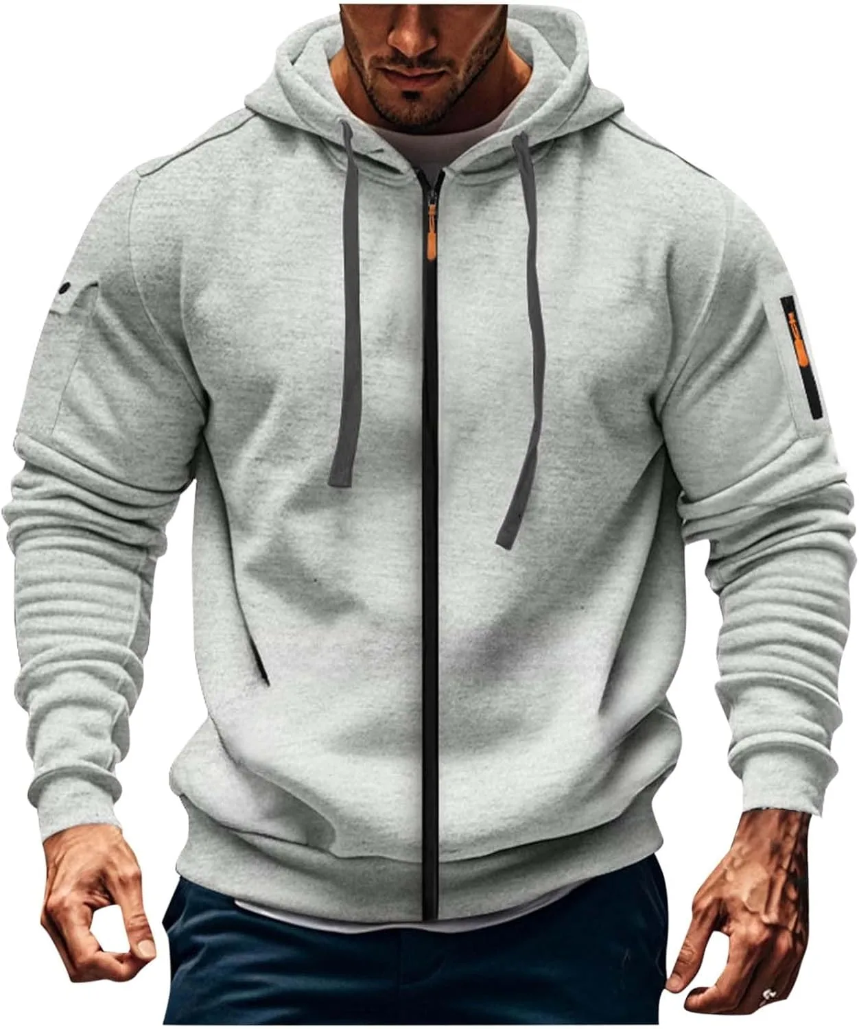 Толстовка мужская Tactical Hoodies Full Zipper Loose Fit с карманами