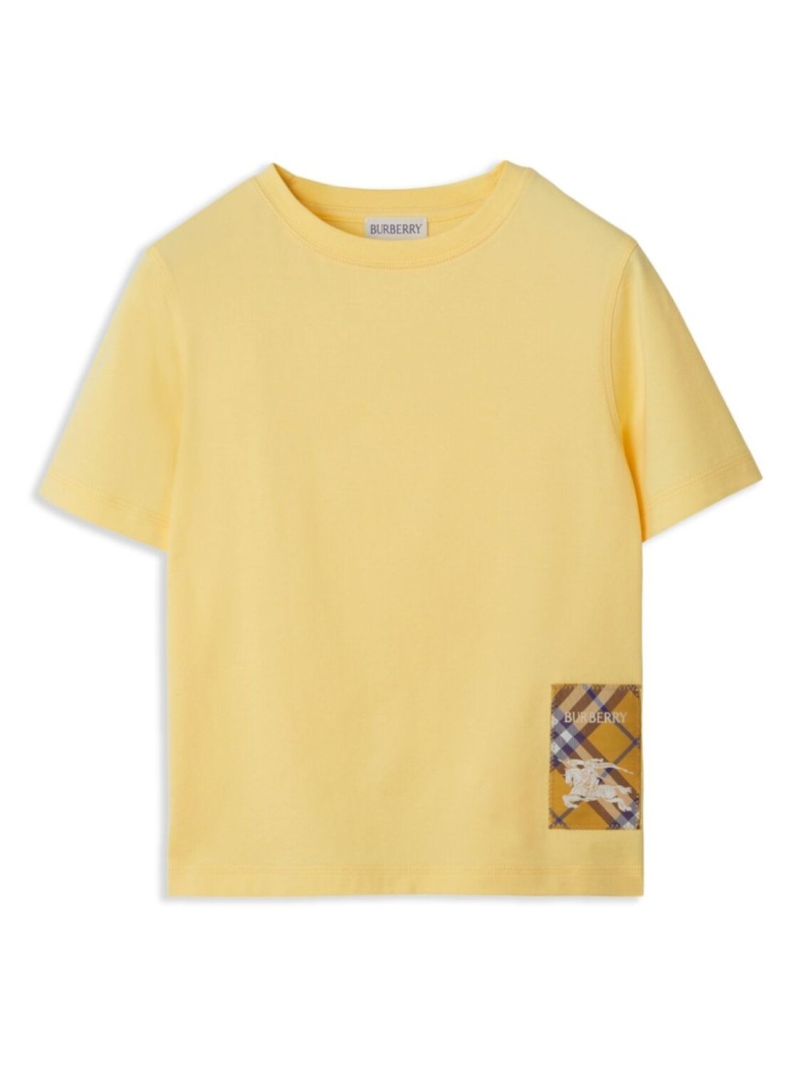 

Футболка с винтажной нашивкой в клетку Burberry Kids, желтый
