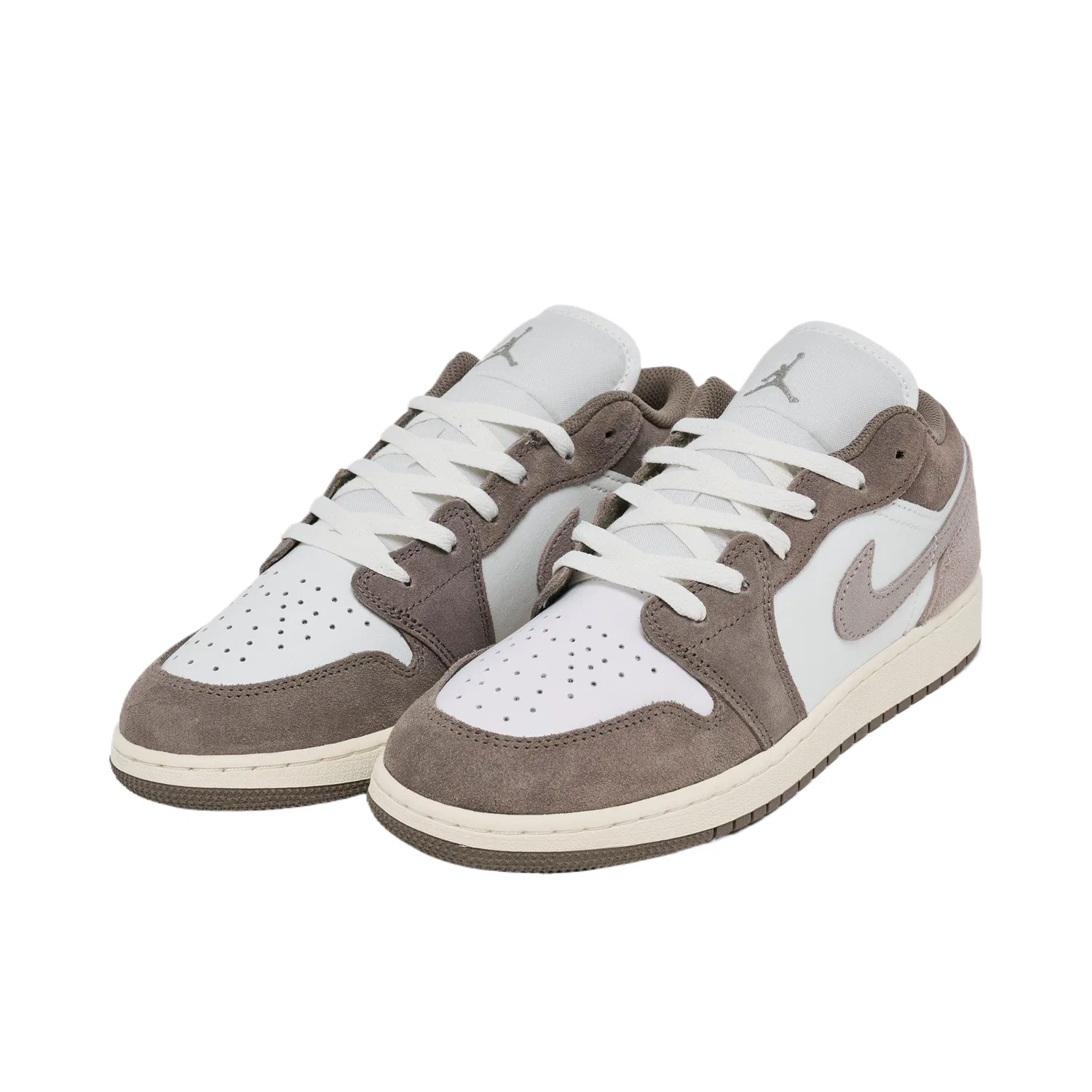 Детские кожаные низкие кроссовки для скейтбординга Nu Retro Synthetic Leather, Leather Low top, унисекс Jordan, Olive Gray/Mystery Stone/Peak White/Light Ivory — фото 3
