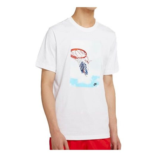 

Футболка men's pattern printing short sleeve white t-shirt Nike, белый