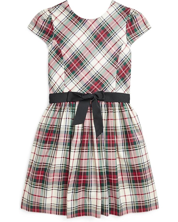 

Платье Polo Ralph Lauren Kids Plaid Twill Dress, цвет 147 Cream Red Multi